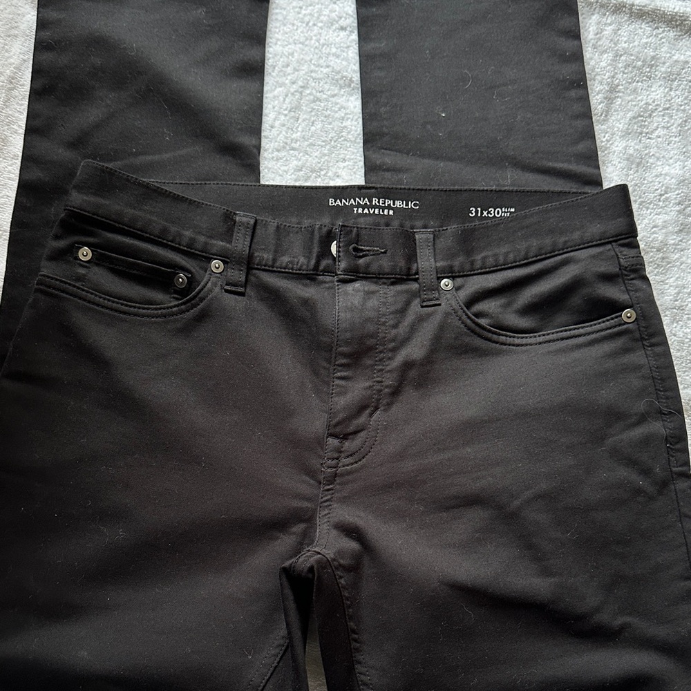 Banana Republic Traveler Men's Slim Straight Black Jeans W31 x L 30